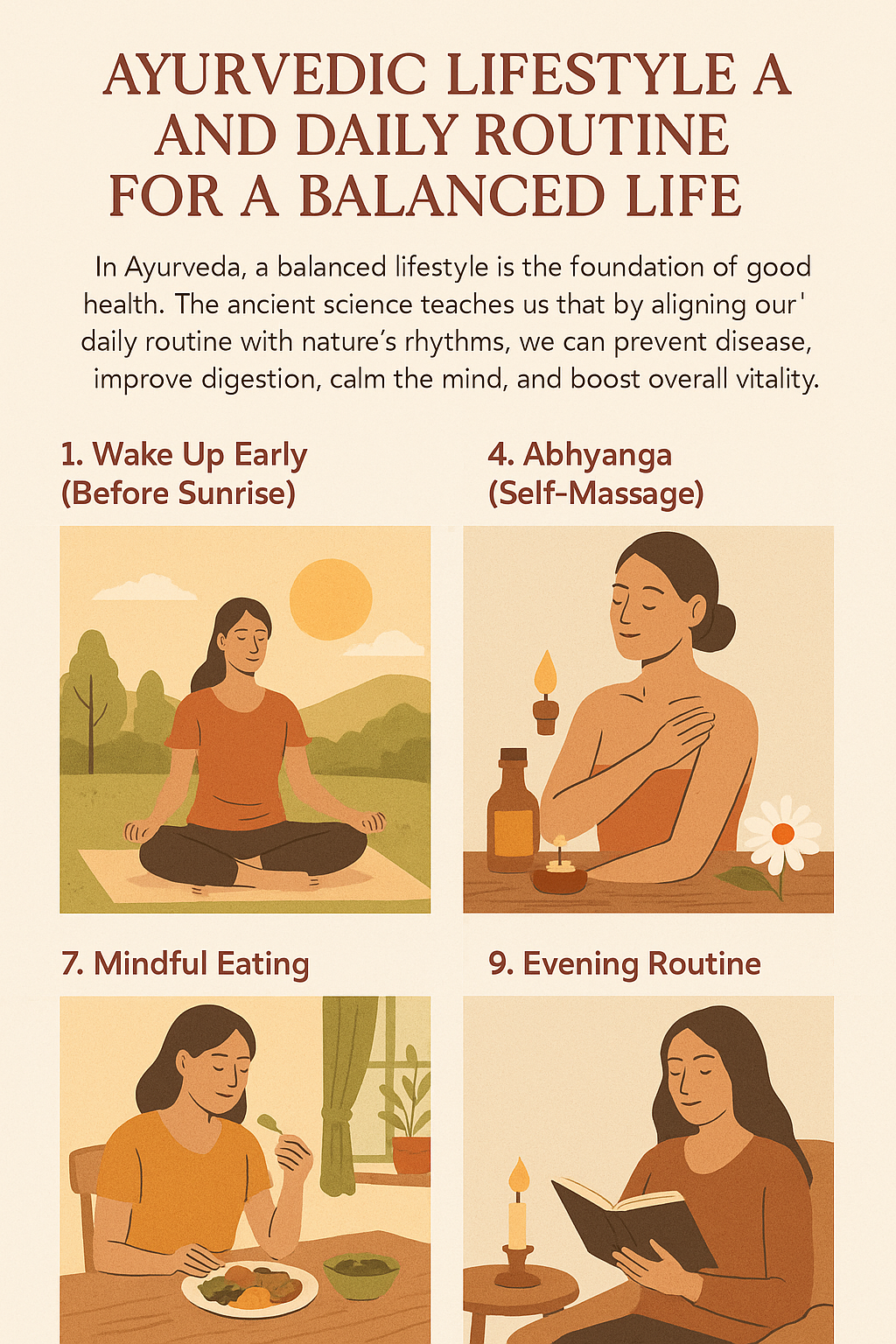 Title: Ayurvedic Lifestyle and Daily Routine for a Balanced Life