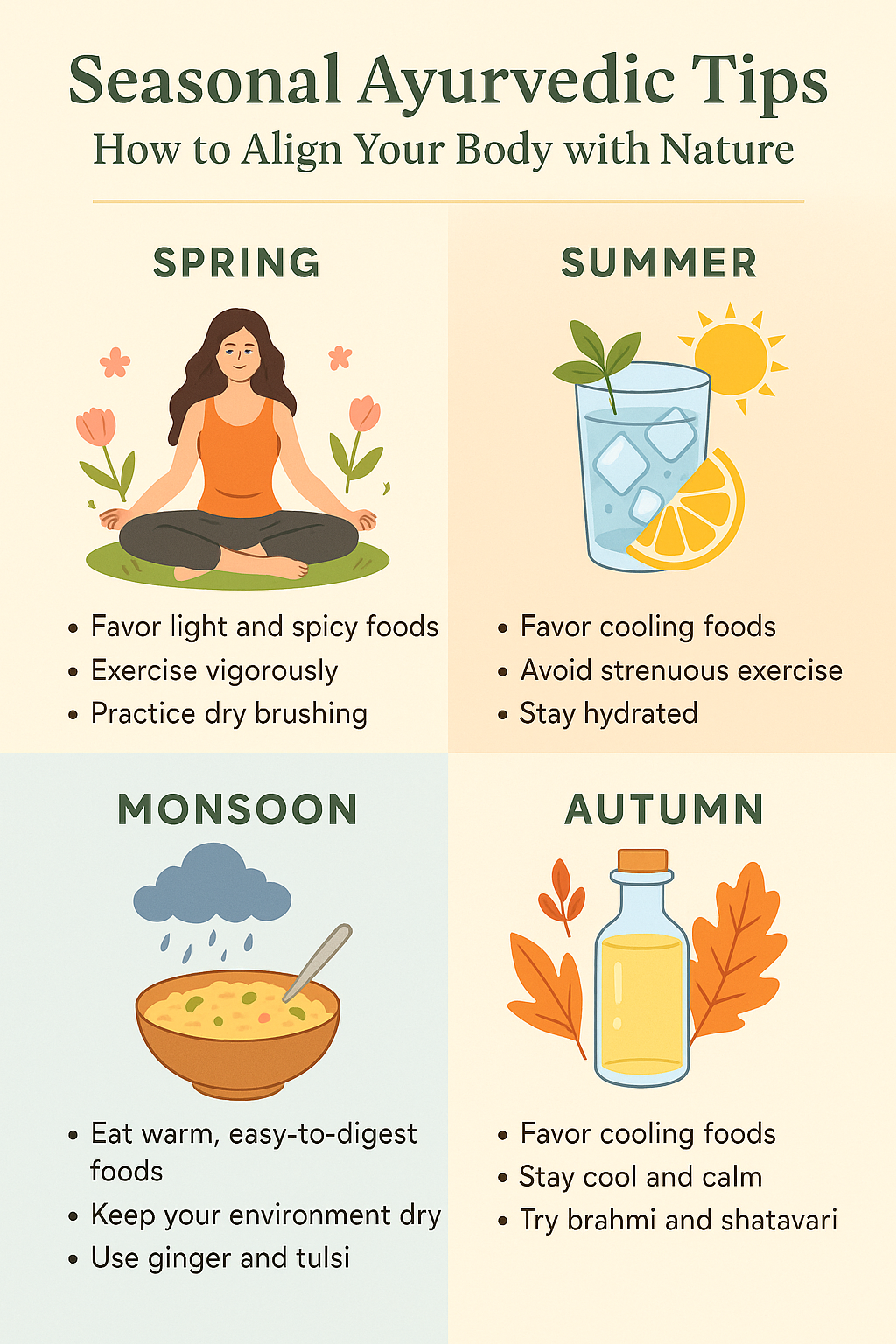 🌿 Seasonal Ayurvedic Tips: How to Align Your Body with Nature